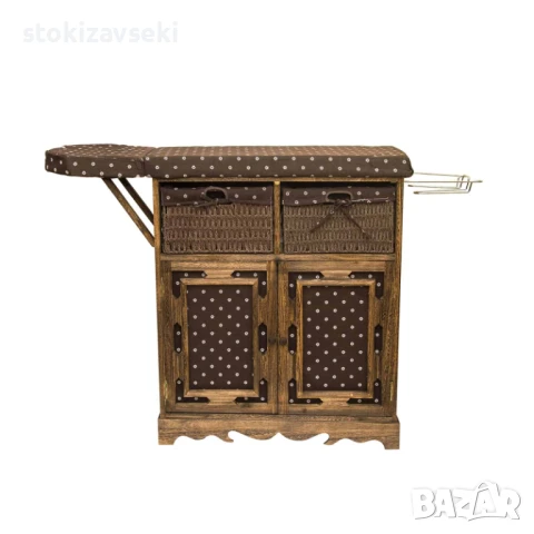 Шкаф с дъска за гладене, кафяв цвят, 72*31*86 см