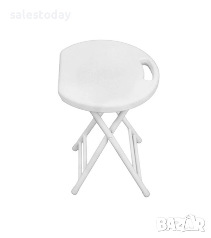 Табуретка сгъваема, бял цвят