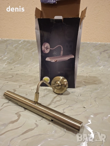 До 2x40 W, 2хЕ14, IP20, ДхШхВ 21х36,5х13,5 см, античен месинг