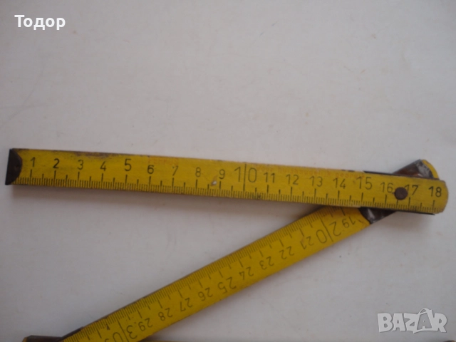 Старинен английски дървен метър , снимка 4 - Антикварни и старинни предмети - 52672863