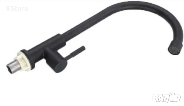 Кухненски въртящ се черен смесител, снимка 3 - Смесители - 52588558