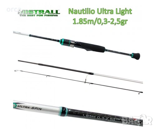 Ултралайт спининг въдица Mistrall Nautilio – 1.72, 1.85 и 2.09 м, снимка 3 - Въдици - 53034074