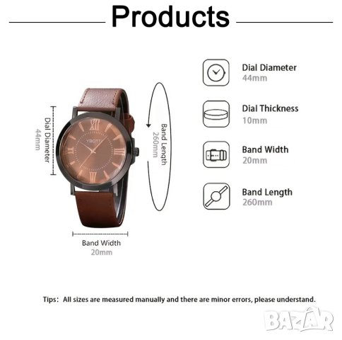 Стилен мъжки кварцов часовник +аксесоари-25 лв, снимка 2 - Подаръци за мъже - 40809761