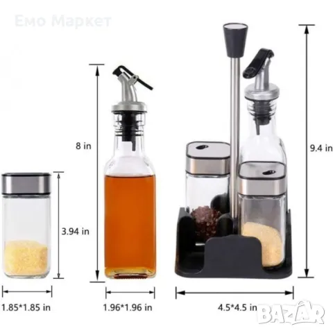 Комплект за подправки ЛУКС, оливерник 5 части!, снимка 2 - Други - 48888439