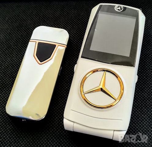 Телефон Mercedes, Луксозен метален, телефон с капаче, Мерцедес, Тип Nokia, GSM, мобилен телефон