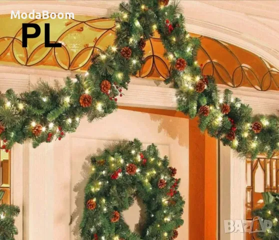 Луксозен гъст герлянд със заснежени връхчета  10м