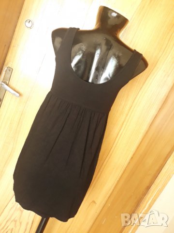 Н&М Черна къса разкроена еластична рокля тип потник ХС/С, снимка 3 - Рокли - 33382209