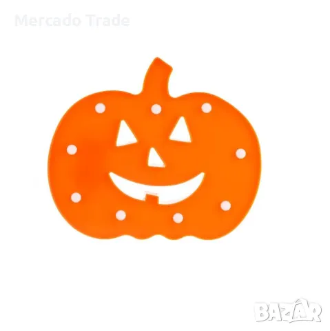 Декоративна светеща табела Mercado Trade, Хелоуин тиква, Оранжева с 9 LED светлини, снимка 2 - Декорация за дома - 47412921