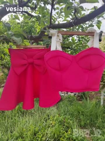 Комплект от пола и бюстие със сатенени панделки , снимка 1