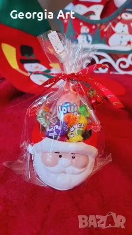 Коледна декорация Classic в кашпа Santa, снимка 3 - Декорация за дома - 48264063