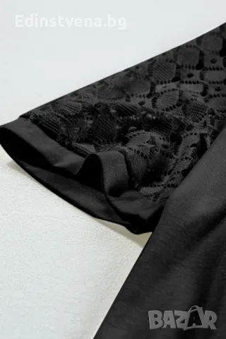 Дамска блуза в черно с къси ръкави с бродерия, снимка 12 - Други - 50022091