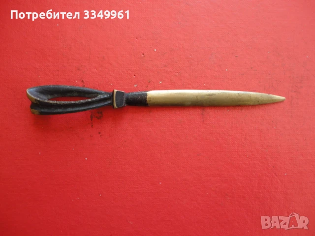 Старинен бронзов нож за писма , снимка 3 - Ножове - 51281686