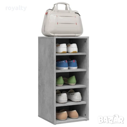 Шкафове за обувки, 2 бр, бетонно сиви, 31,5x35x70 см, ПДЧ , снимка 8 - Шкафове - 51149373