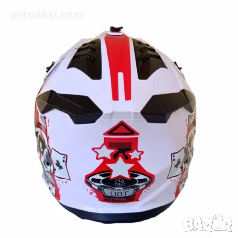 Каска Мотор Крос/АТВ/Бъги/Вело Бяла и Черна -32143, снимка 4 - Аксесоари и консумативи - 47632251