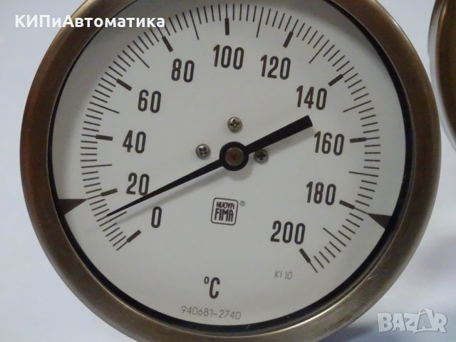индустриален термометър NUOVA FIMA Ø110mm G 1/2 KL 1 0/+80/+200°C, L130-280mm, снимка 3 - Резервни части за машини - 35490870