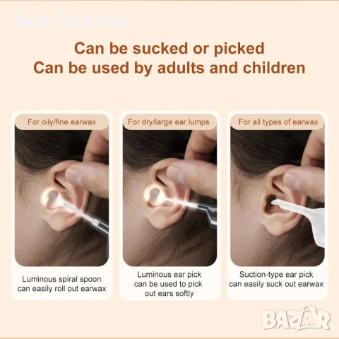 LED инструмент за почистване на уши (отоскоб), снимка 6 - Други - 50908089