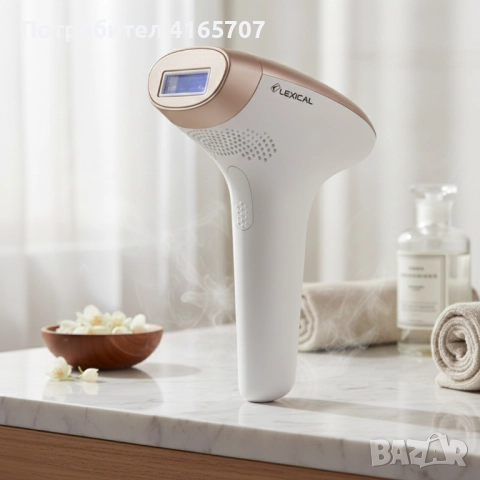 Лазерен апарат за обезкосмяване Lexical LLH-5585 с ледено охлаждане и 9 нива на интензитет, снимка 4 - Епилатори - 52840703