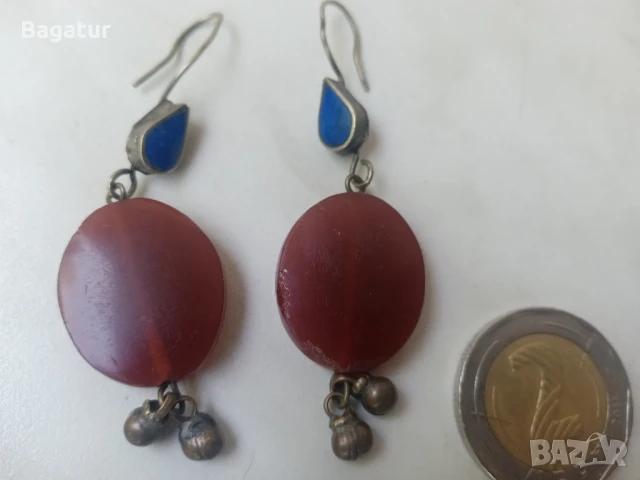 Етно обеци,карнеол,лапис,сачан,винтидж,трепка,арпалии,камък,османски,99к , снимка 9 - Антикварни и старинни предмети - 51106527