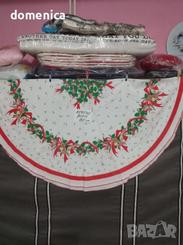  Коледни кръгли покривки за маса, снимка 3 - Покривки за маси - 52474696