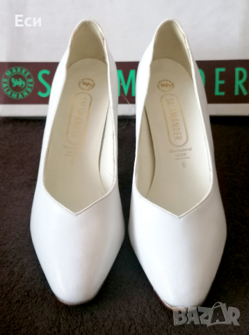 Бели официални кожени обувки Salamander № 38.5-39, UK 6 - нови, снимка 4 - Дамски обувки на ток - 36539902