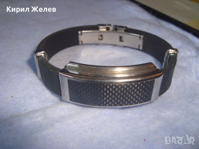 ФЕШЪН АРТ СИЛИКОНОВА СТИЛНА ГРИВНА БЛАГОРОДНА НЕРЪЖДАЕМА СТОМАНА 15523, снимка 3 - Гривни - 37064027