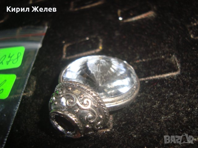 ПОСРЕБРЕНА ВИСУЛКА с МНОГО ГОЛЯМ и КРАСИВ ЦИРКОНИЙ КРИСТАЛ РОМБОИДЕН ВНОС от АНГЛИЯ 22278, снимка 2 - Други - 32984585