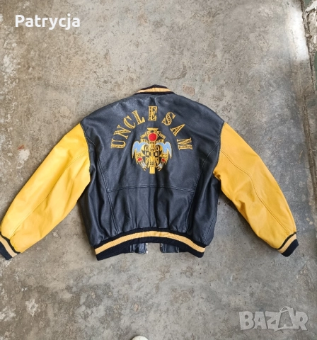 Vintage Uncle Sam уникално мъжко кожено яке 90s M , снимка 8 - Якета - 52024365