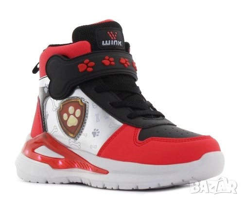 WINK LED Детски светещи кецове за момче, черни с червено