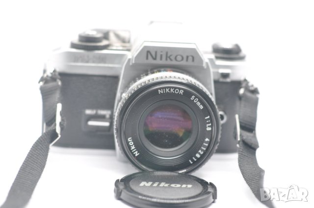 Фотоапарат Nikon FG-20 с обектив Nikkor 50mm f/1.8, снимка 3 - Фотоапарати - 43104294