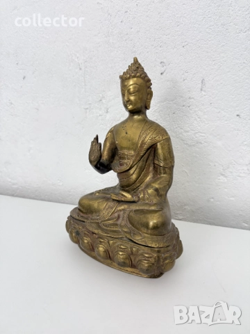Бронзова скулптура / фигура на медитиращ буда. №7573, снимка 2 - Антикварни и старинни предмети - 52295091