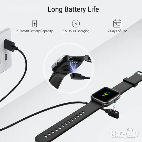 ZOSKVEE SmartWatch, вграден GPS с 14 режима за Android iOS, снимка 3 - Смарт гривни - 49627343