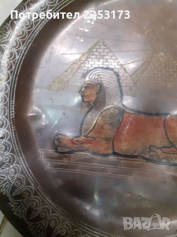 Египетска бронзова чиния за стена, снимка 2 - Декорация за дома - 43214968