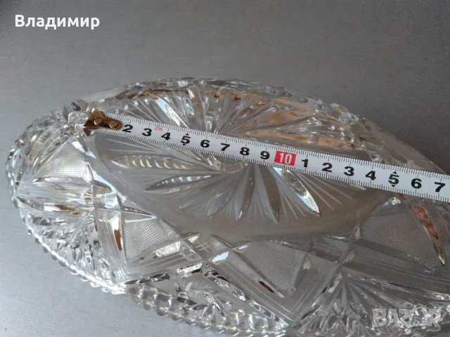 Кристална голяма елипсовидна купа, фруктиера, снимка 7 - Декорация за дома - 47463734
