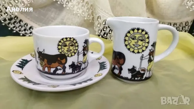 Чинии и сетове с крави от Швейцария , снимка 5 - Чинии - 49652593