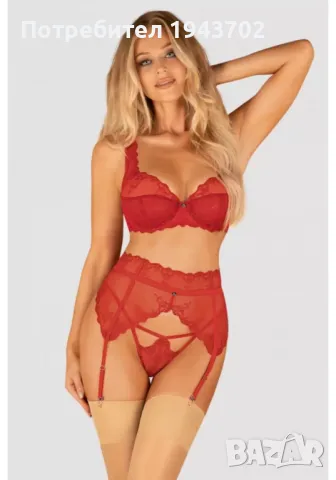 Червен жартиерен колан Lonesia Obsessive