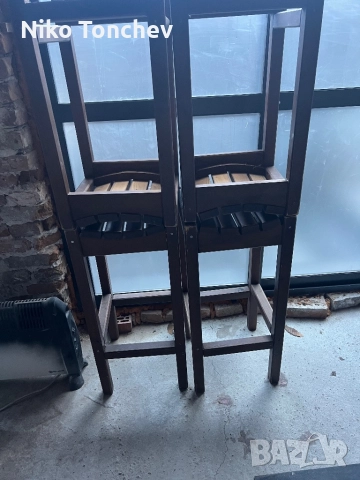 8бр. бар стола-щъркел,дървени, снимка 2 - Столове - 52529676