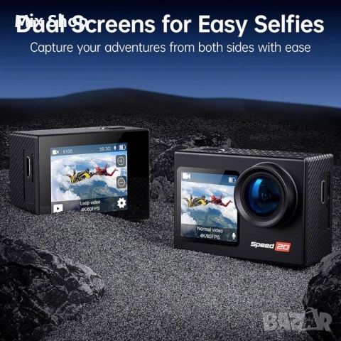 Нова Action Camera 4K 60FPS, водоустойчива , снимка 5 - Камери - 52303811