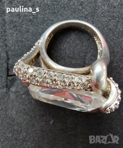 Сребърен пръстен с огромен циркон / проба 925 , снимка 7 - Пръстени - 32717581