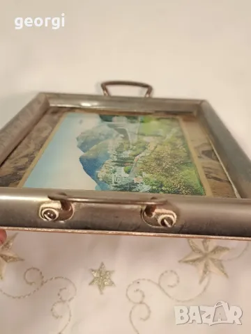 ретро френски поднос с метален обков  23/1, снимка 7 - Антикварни и старинни предмети - 49327988