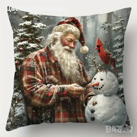 Коледен комплект от 4 калъфки за възглавници 45 на 45 см., снимка 4 - Декорация за дома - 48065359