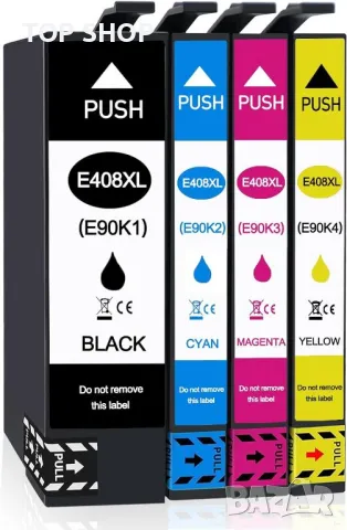 Clywenss 408L мастилени касети, съвместими с Epson 408L 408XL,4 касети