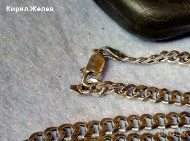 СТАР СТИЛЕН СРЕБЪРЕН ЛАНЕЦ СИНДЖИР СРЕБРО 925 КЛАСИЧЕСКА ПЛЕТКА РЪЧНА БИЖУТЕРСКА РАБОТА 47515, снимка 8 - Колиета, медальони, синджири - 48480904