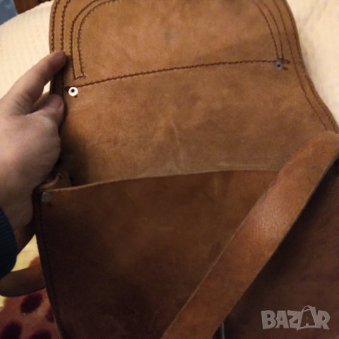 Винтидж чанта естествена кожа ,ръчна изработка , снимка 6 - Чанти - 40027549