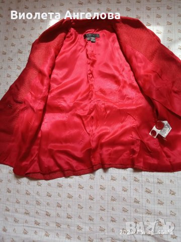 Червено ленено сако, снимка 5 - Сака - 25854578