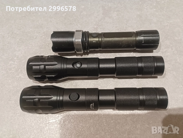 3 бр лед фенери фенер зареждащи 🔋 ПОВРЕДЕНИ