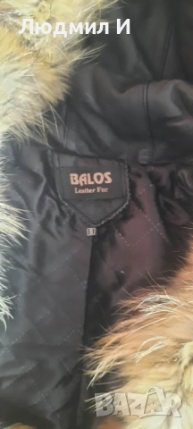 Елегантно дамско яке от естествена кожа и лисичи пух - S размер, снимка 4 - Якета - 52560274