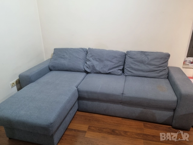 Триместен диван с лежанка и ракла (повдигащ механизъм) и функция сън, снимка 4 - Дивани и мека мебел - 52743355