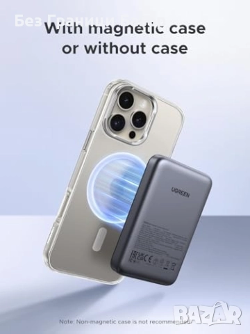 Нова Магнитна външна батерия 10000mAh UGREEN MagSafe с бързо зареждане, снимка 8 - Външни батерии - 52544907