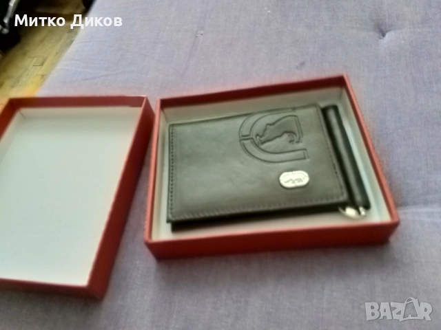 Щипка кожена за пари и документи на ЕСКО нова 115х75 мм