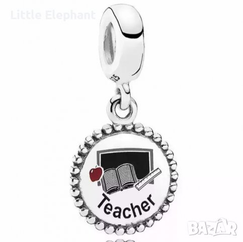 Сребърен висящ елемент"Пандора"Teacher"/нов